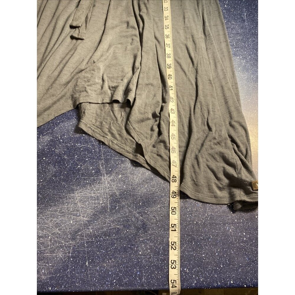 Matilda Jane Sz S Grey Gray Midi Dress Elastic/Tie Waistband V-Neck 3/4 Sleeve - Picture 12 of 12